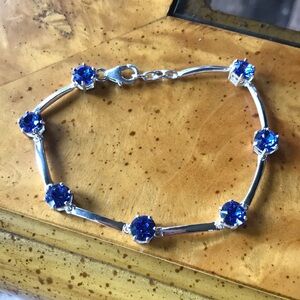 Elegant Blue Gemstone Bracelet